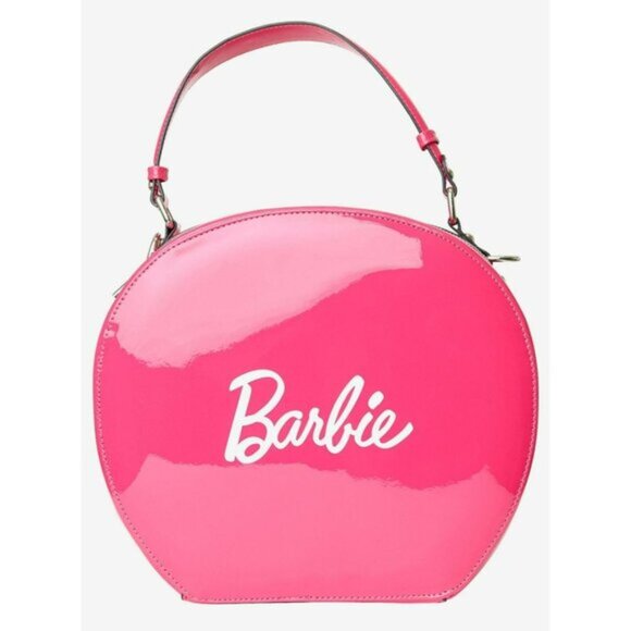 Barbie x Unique Vintage Leatherette Circle Bag Pink Retro Crossbody NWT - Picture 1 of 15